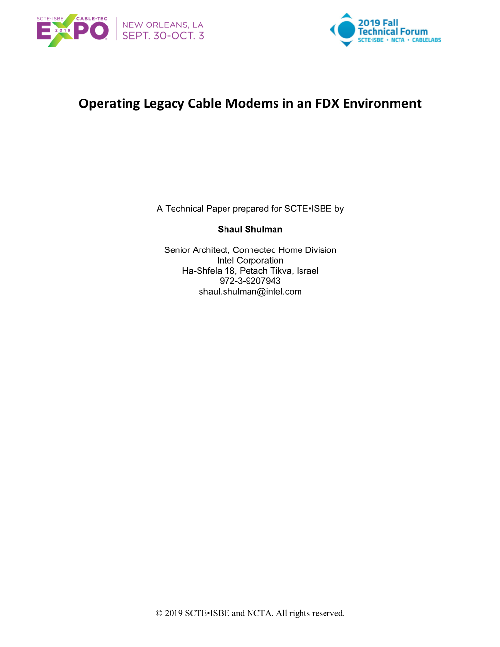 Operating Legacy Cable Modems in an FDX Environment