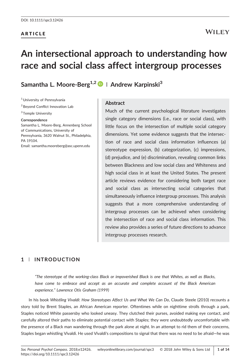An Intersectional Approach to Understanding How Race and Social Class Affect Intergroup Processes