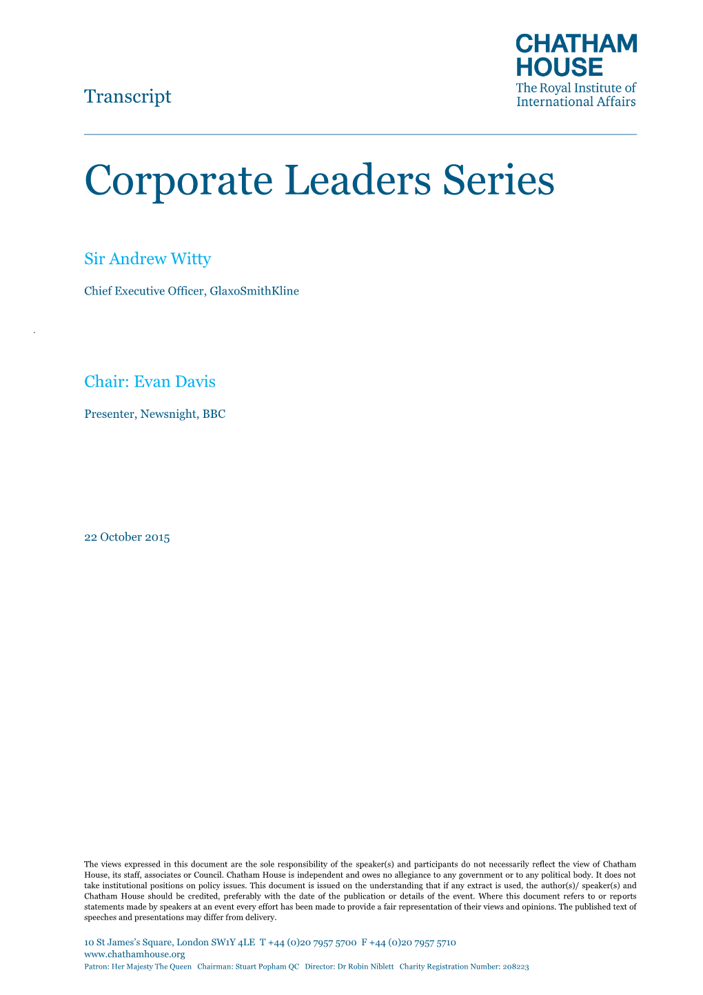 Corporate Leaders Series