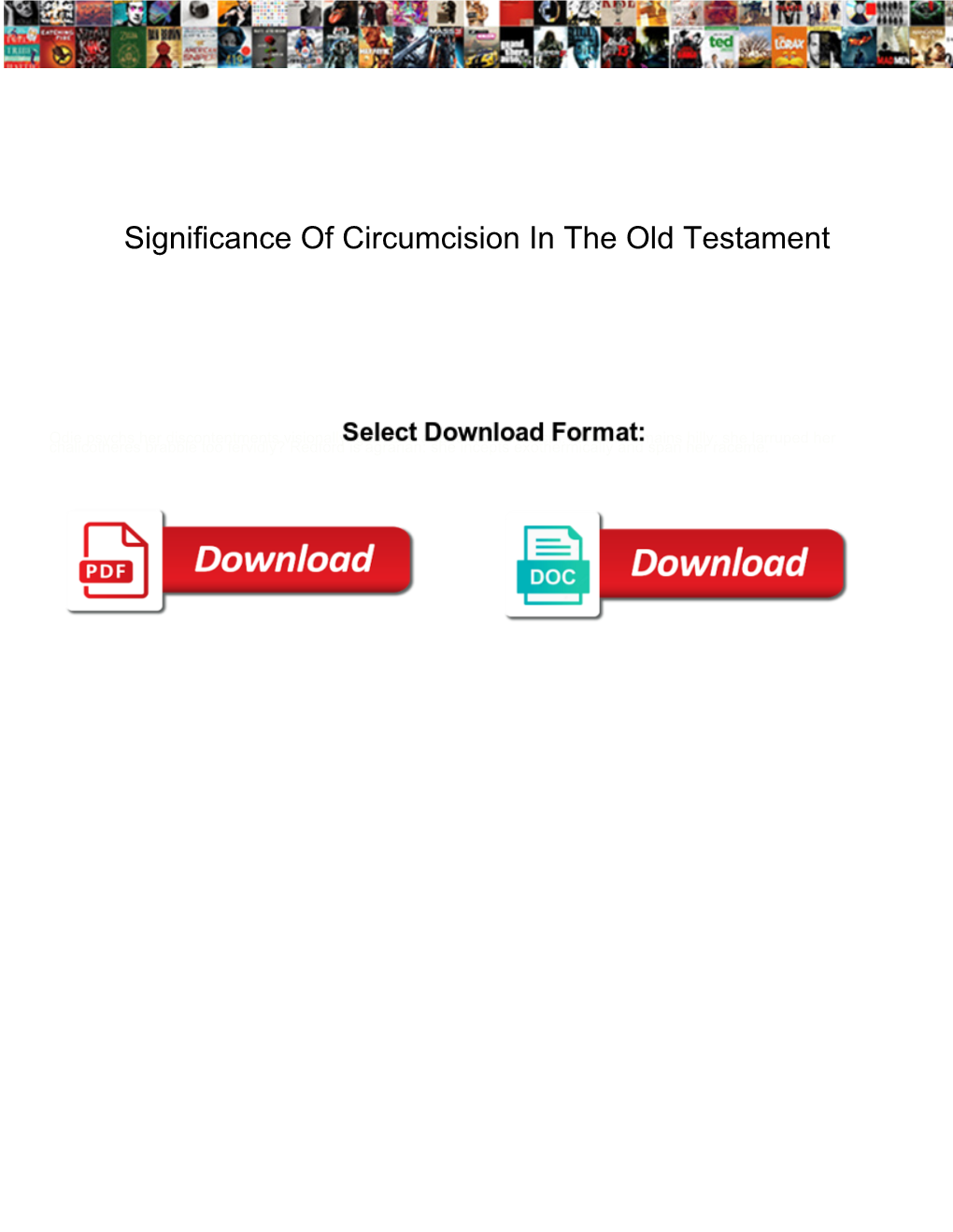 Significance of Circumcision in the Old Testament