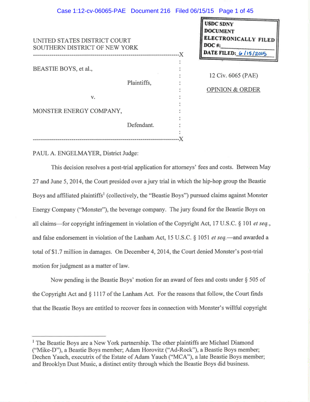 X X Case 1:12-Cv-06065-PAE Document 216 Filed 06