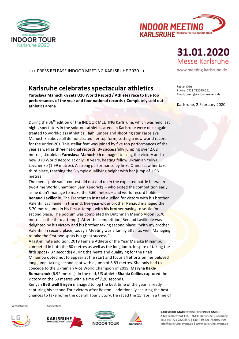 PM Karlsruhe Feiert Ein Fest Der Leichtathletikl NEU 01.02.2020