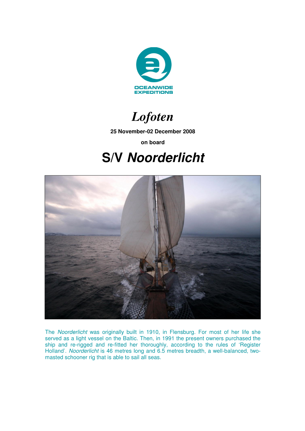 Lofoten S/V Noorderlicht