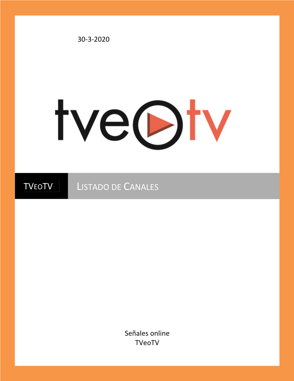 30-3-2020 Señales Online Tveotv