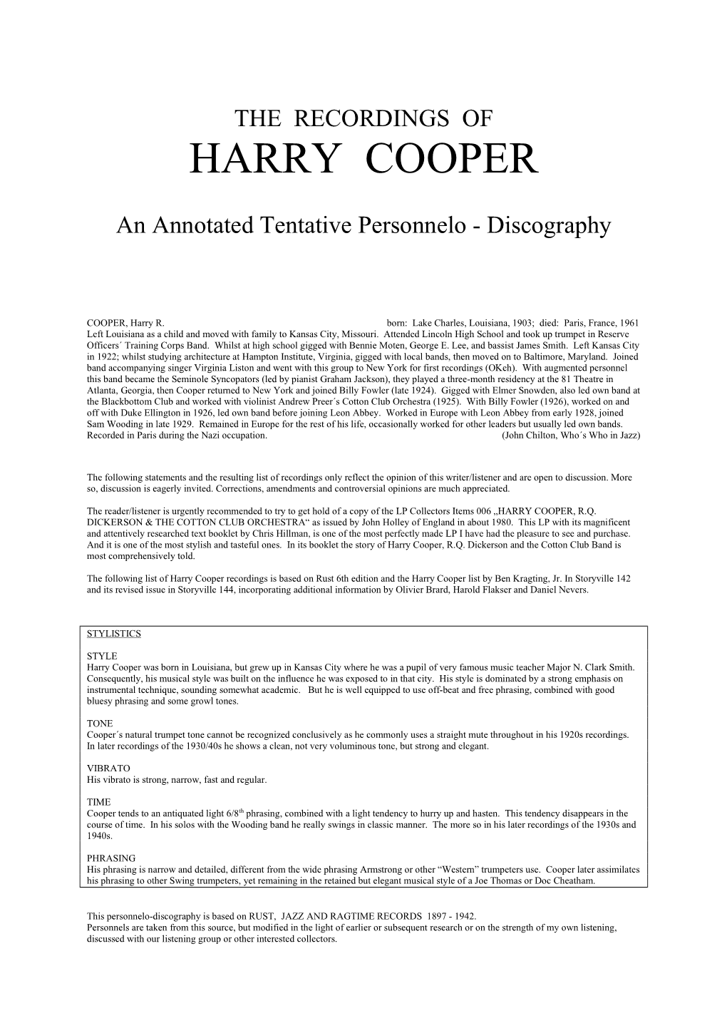 Harry Cooper