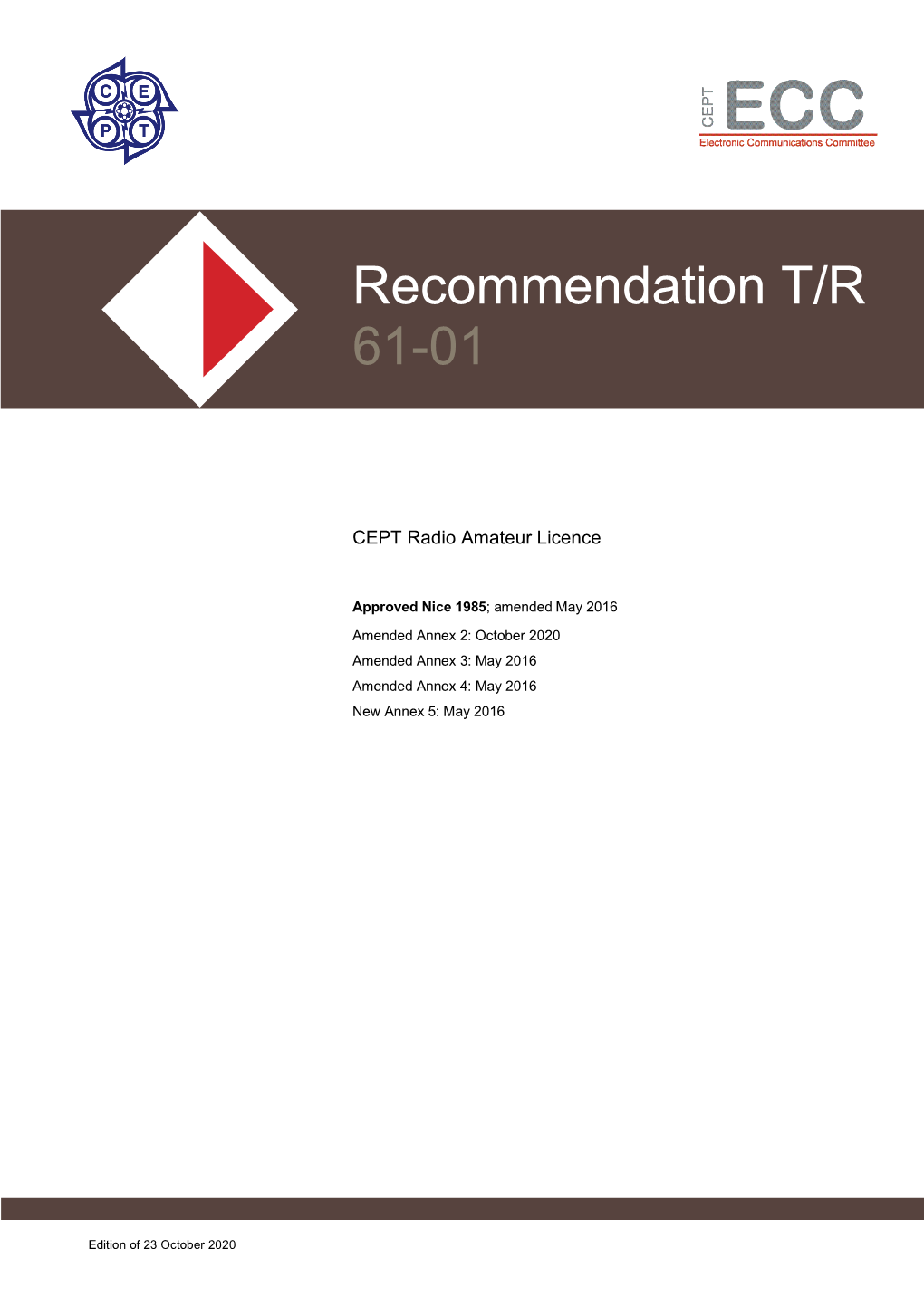 RECOMMENDATION T/R 61-01 – Page 2