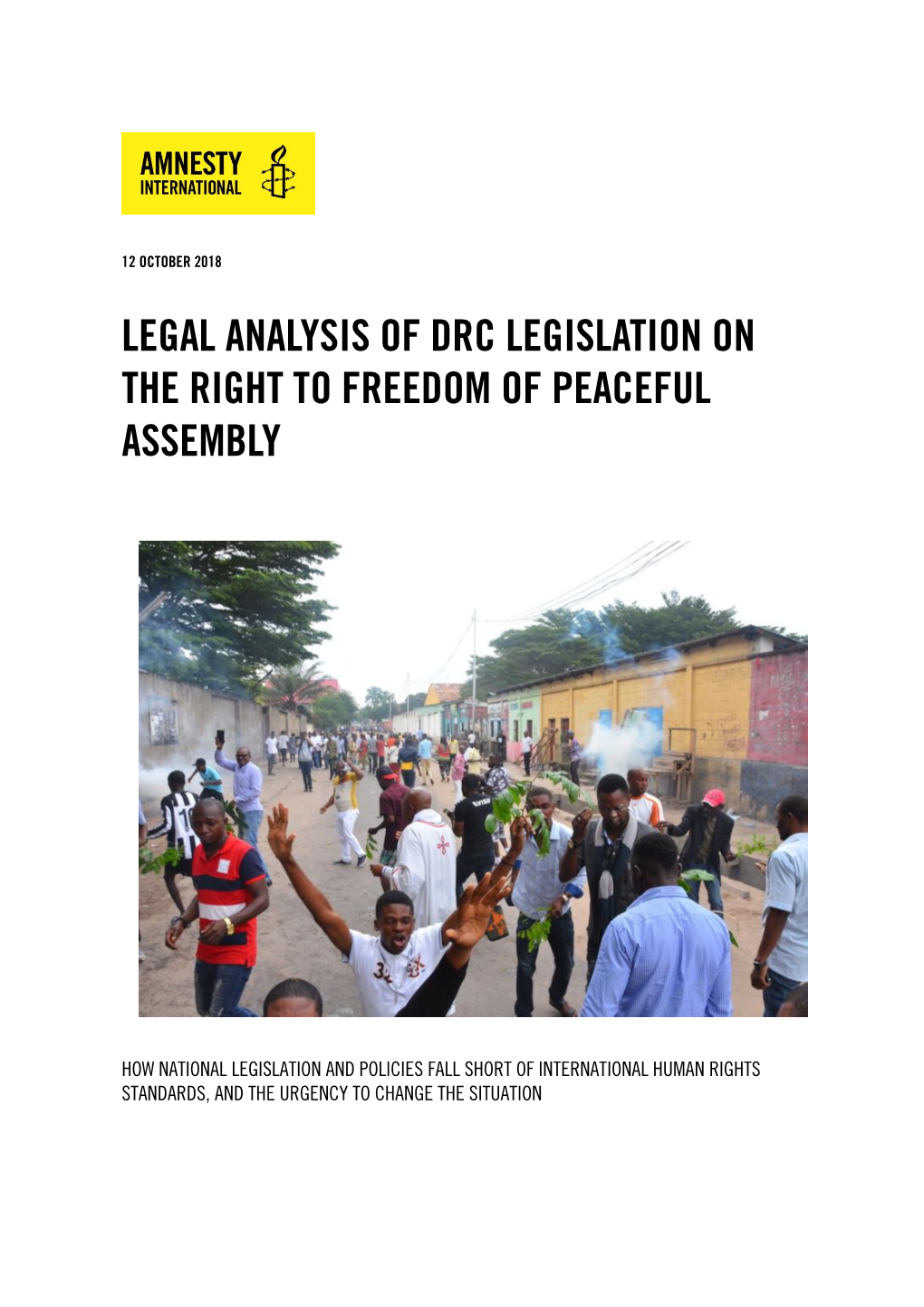 Drc Legislation on the Right to Freedom of Peaceful Assembly