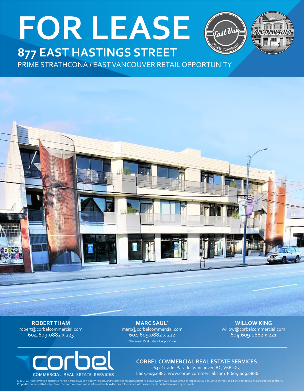 877 EAST HASTINGS STREET El Commer PRIME STRATHCONA / EAST VANCOUVER RETAIL OPPORTUNITY