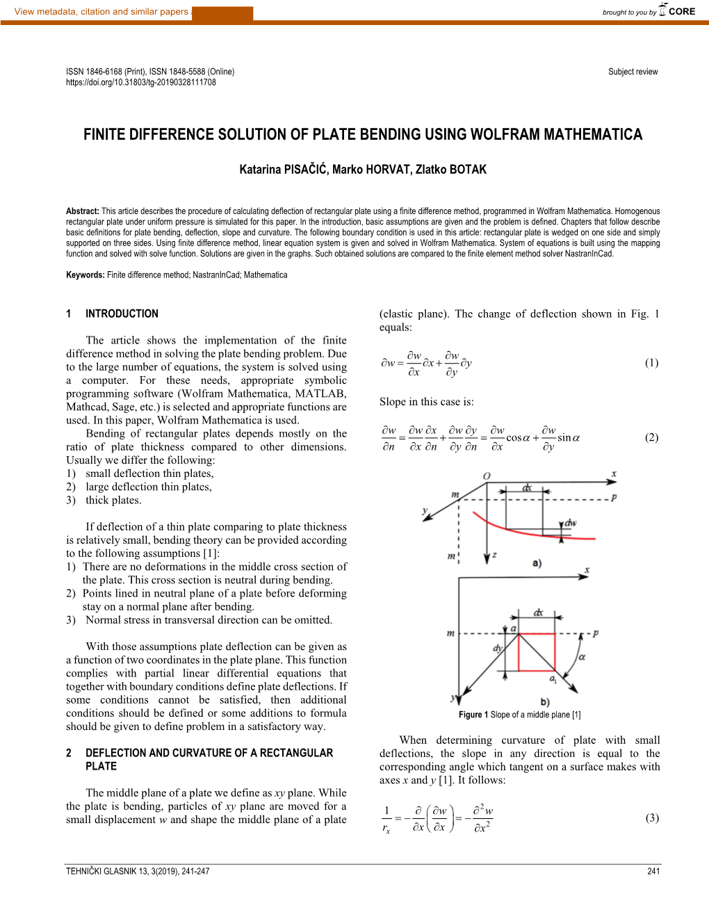 Finite Difference Solution of Plate Bending Using Wolfram Mathematica