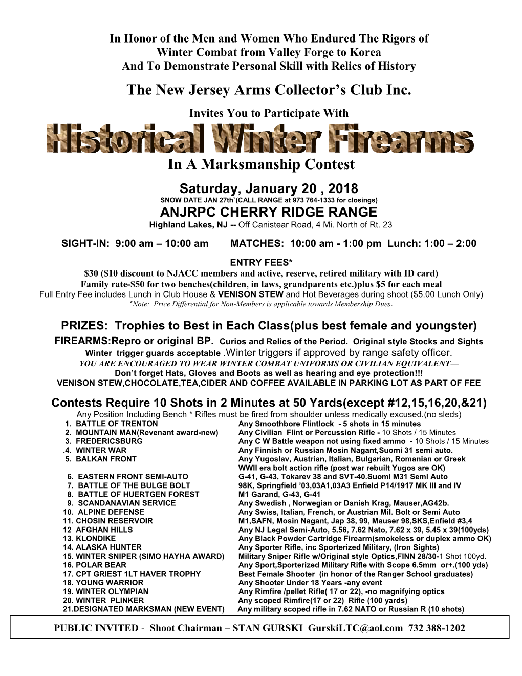 Historical Winter Firearms