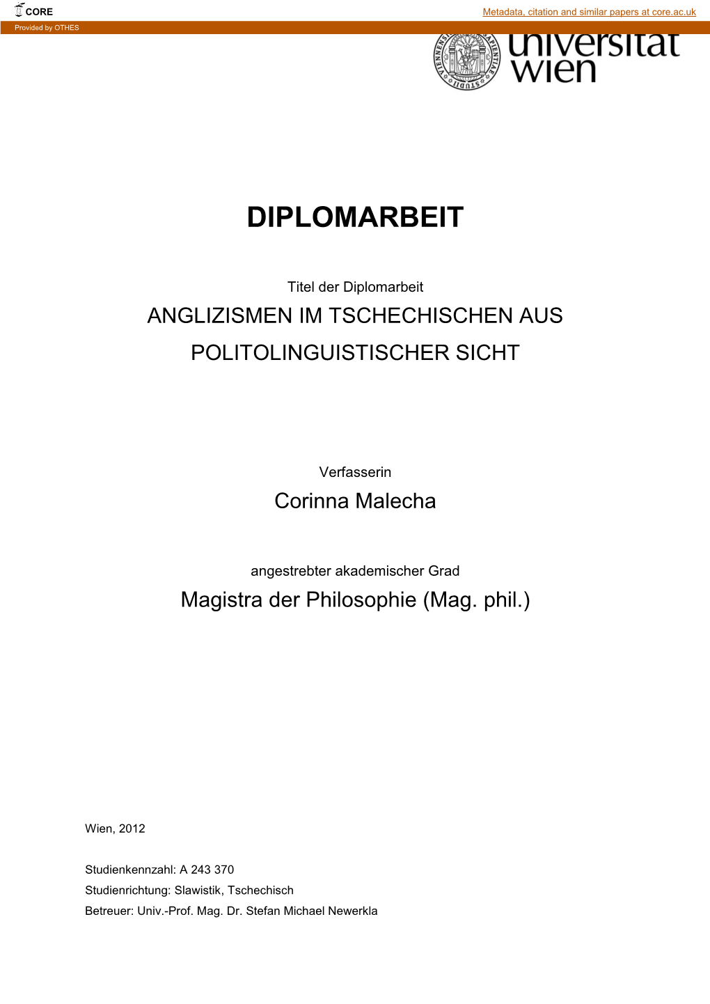 Diplomarbeit