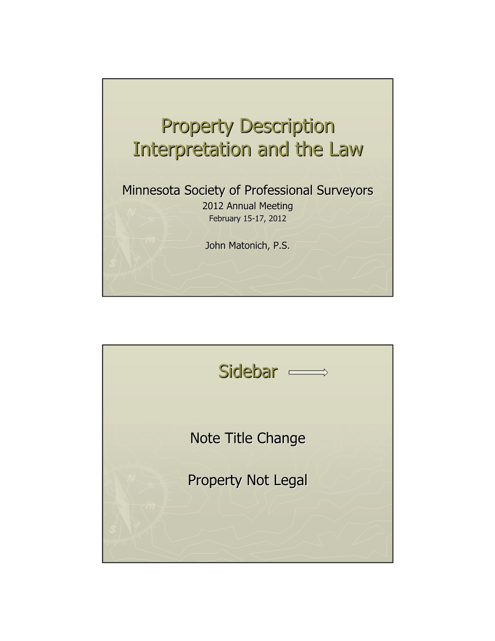 Property Description Interpretation and the Law