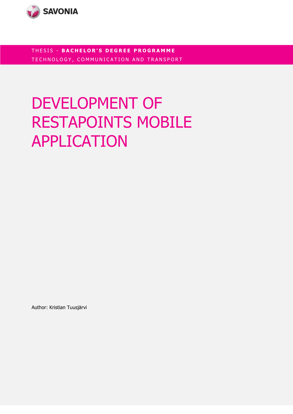 Development of Restapoints Mobile Application