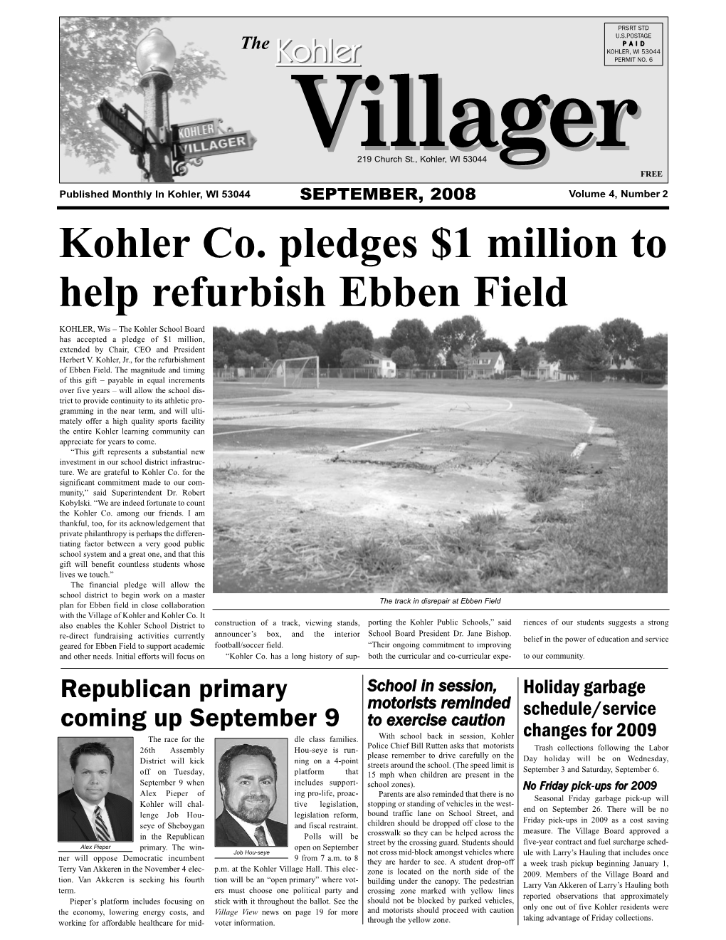 Kohler Co. Pledges $1 Million to Help Refurbish Ebben Field