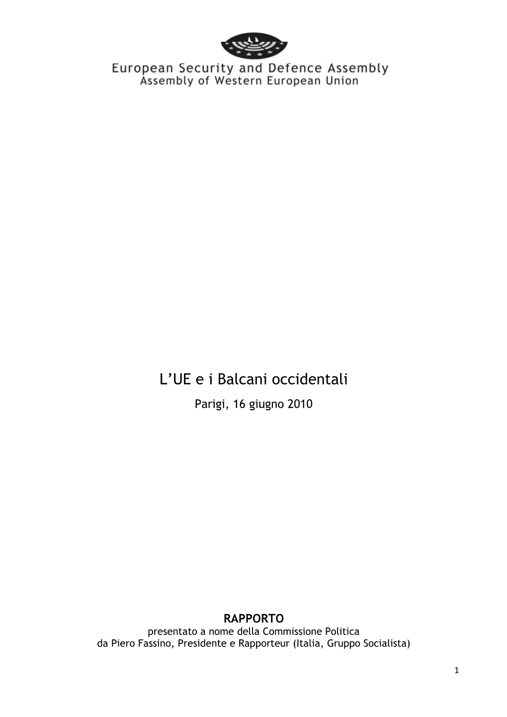 L'ue E I Balcani Occidentali