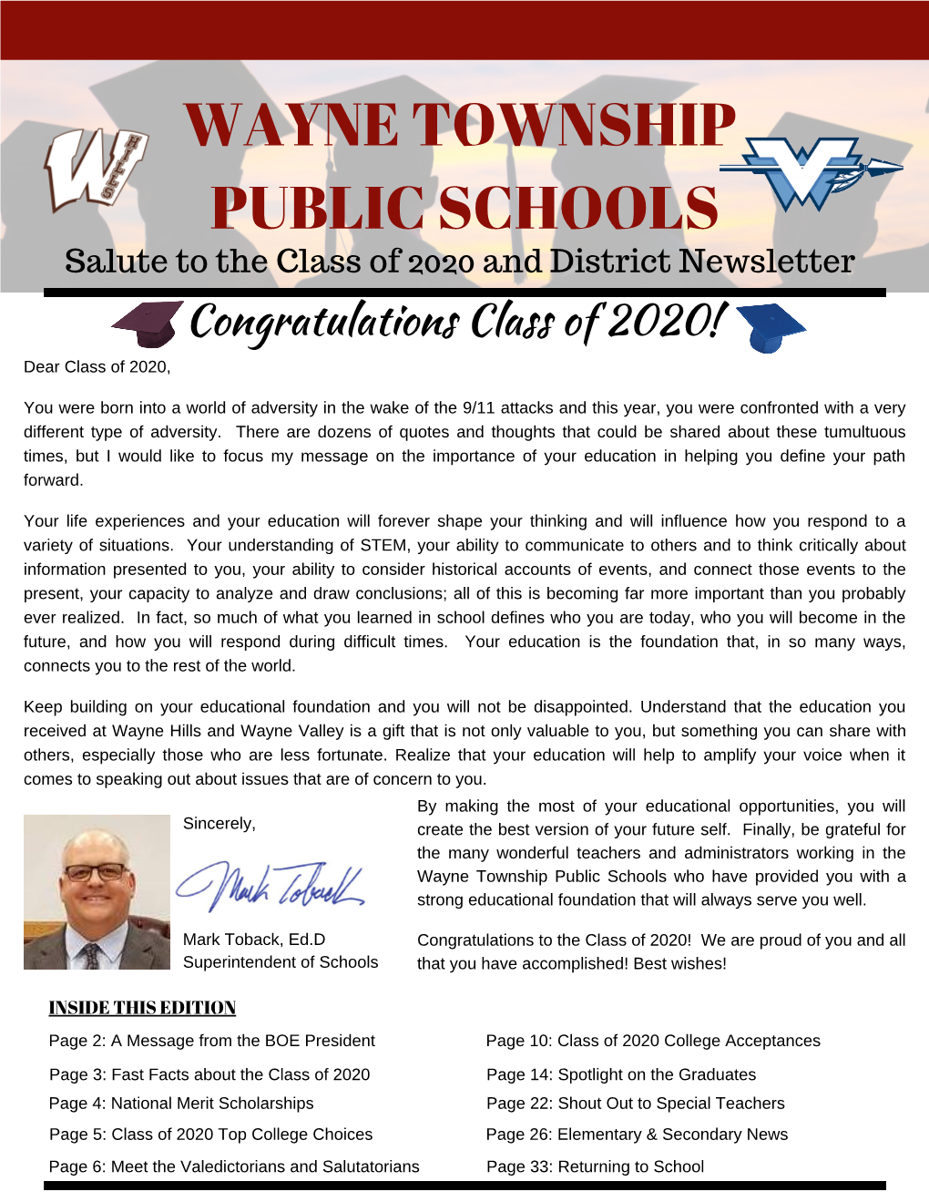 Wayne Township Public Schools End of the Year Newsletter 2020.Pdf