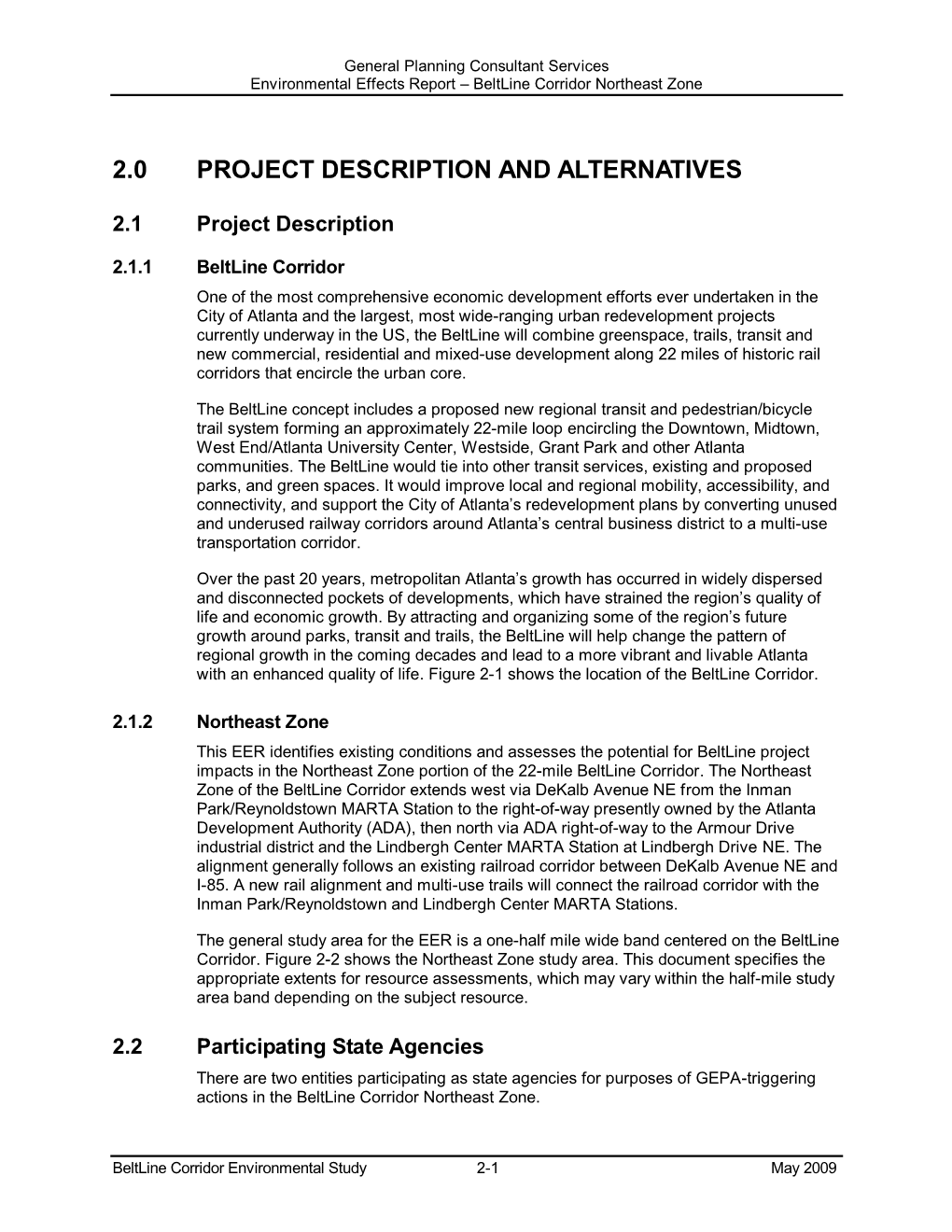 Project Description and Alternatives