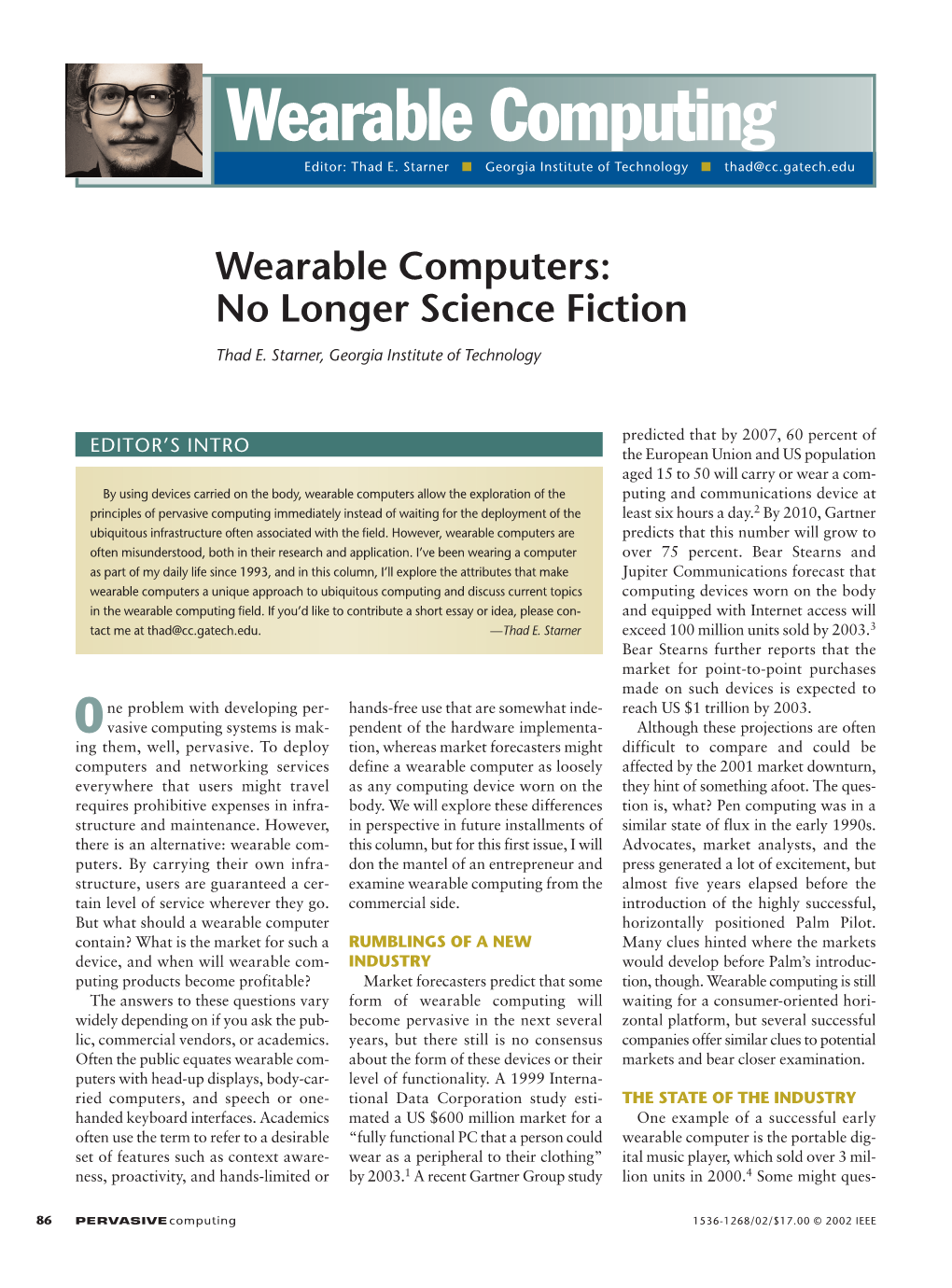 Wearable Computers: No Longer Science Fiction