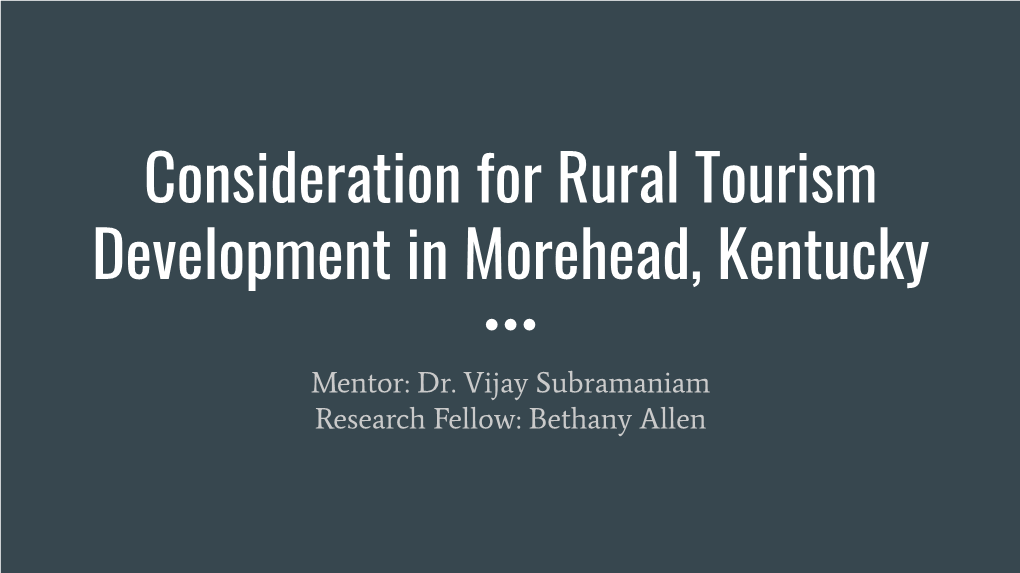 Factors for Success in Rural Tourism
