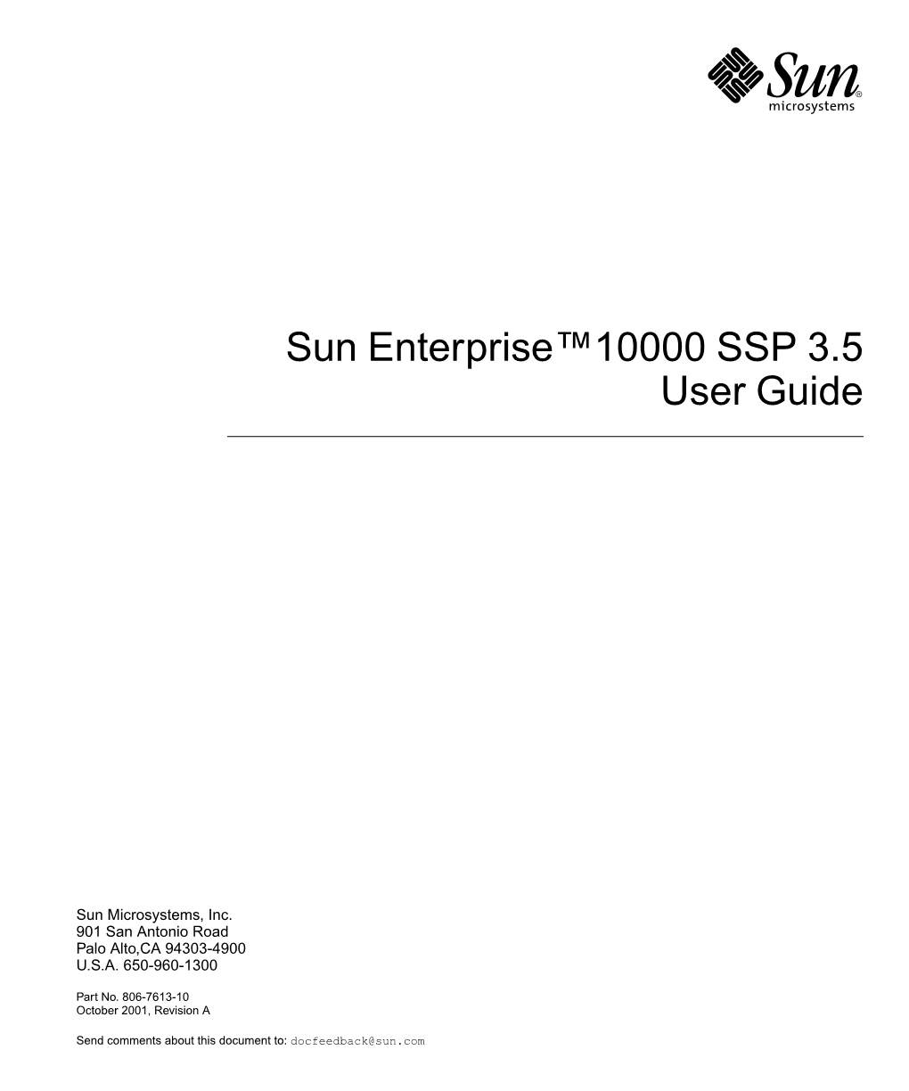 Sun Enterprise 10000 SSP 3.5 User Guide
