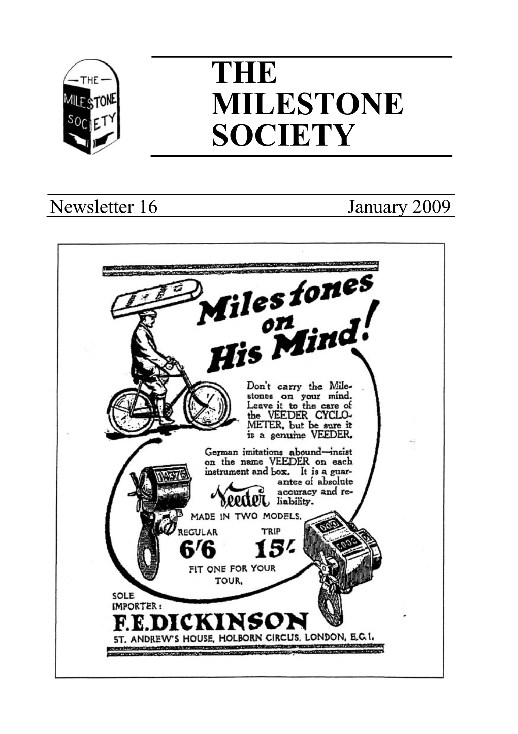 Milestone Society Newsletter 16