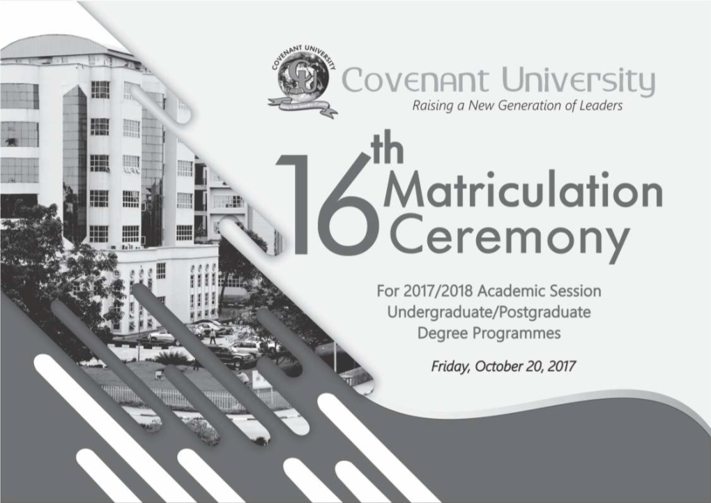 Matriculation 2017 Programme.Pdf