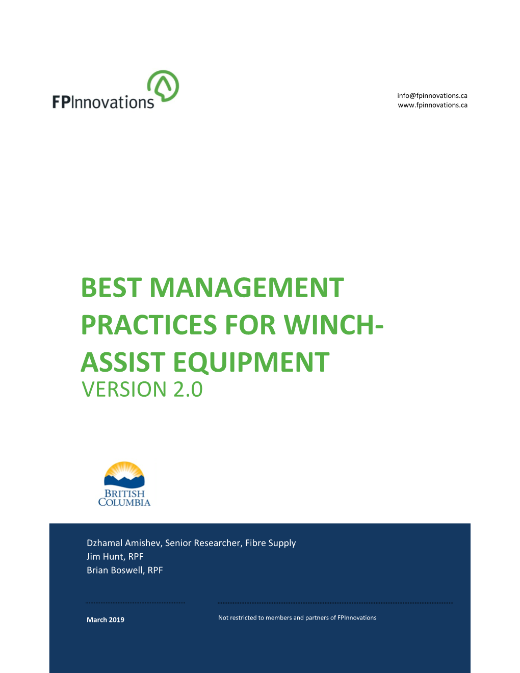 Best Management Practices for Winch Assist Equipment