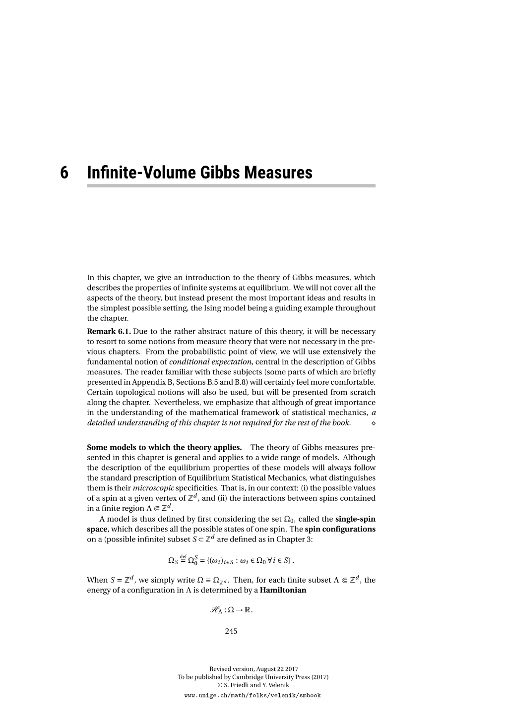 Infinite-Volume Gibbs Measures
