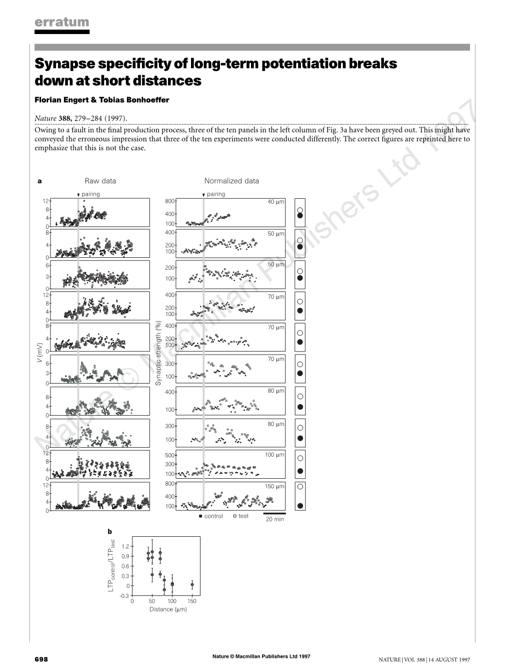 Synapse Specificity of Long-Term Potentiation Breaks Down at Short