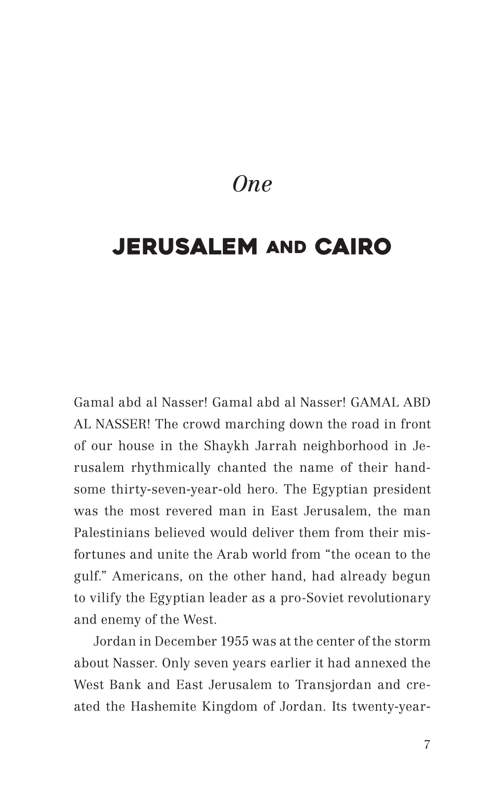 One Jerusalem and Cairo