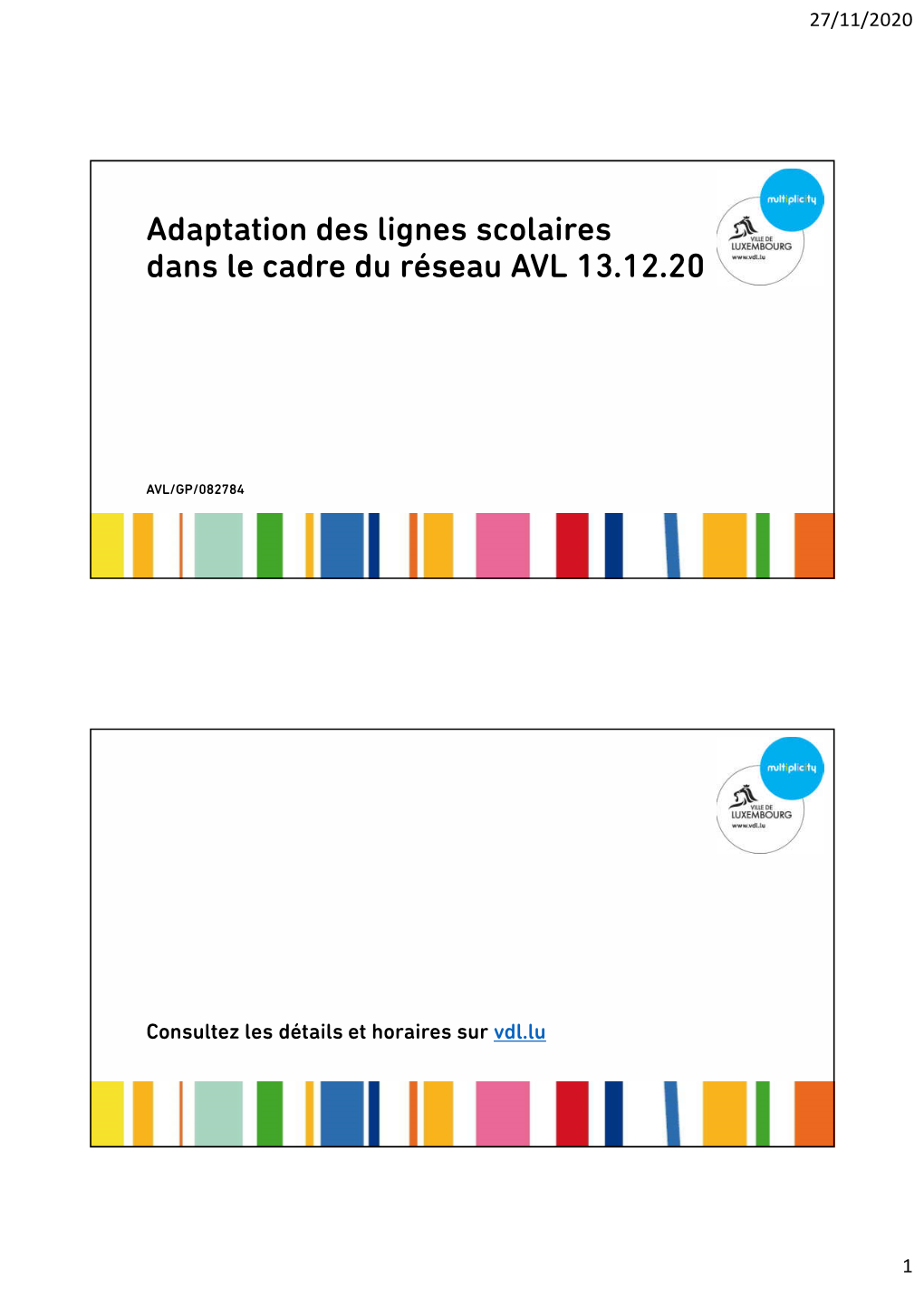 Adaptation Des Lignes Scolaires Dans Le Cadre Du Réseau AVL 13.12.20