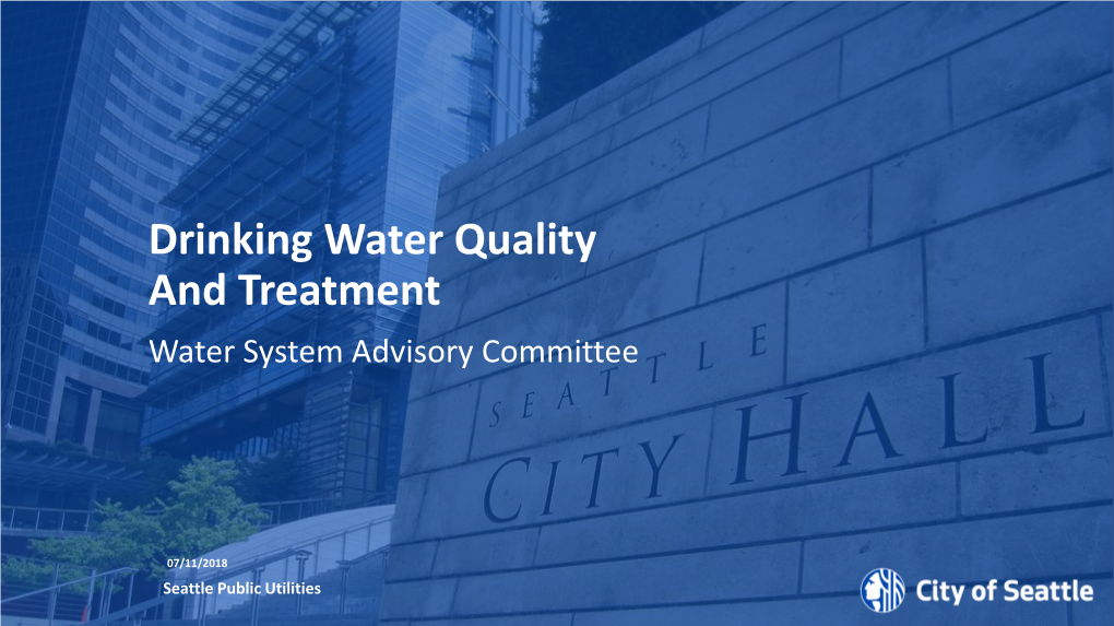 Drinking Water Quality and Treatment Water System Advisory Committee