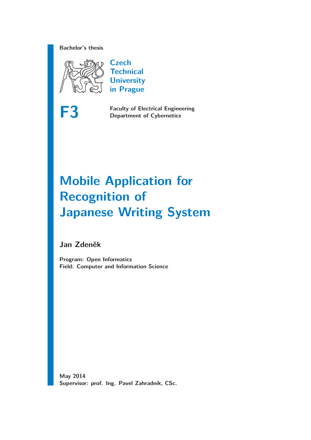 Mobile Application for Recognition of Japanese Writing System