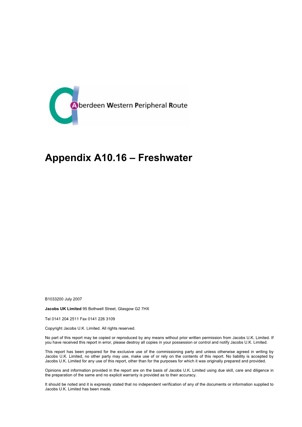 A10.16 – Freshwater