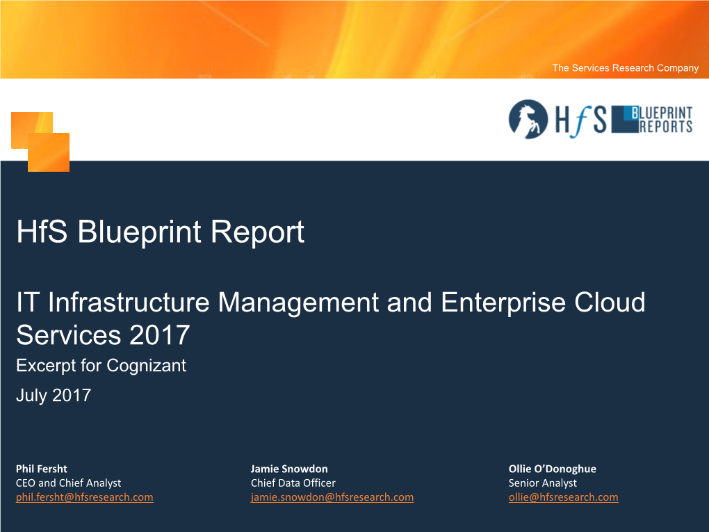 Cognizant—Hfs IT Infrastructure Management and Enterprise Cloud