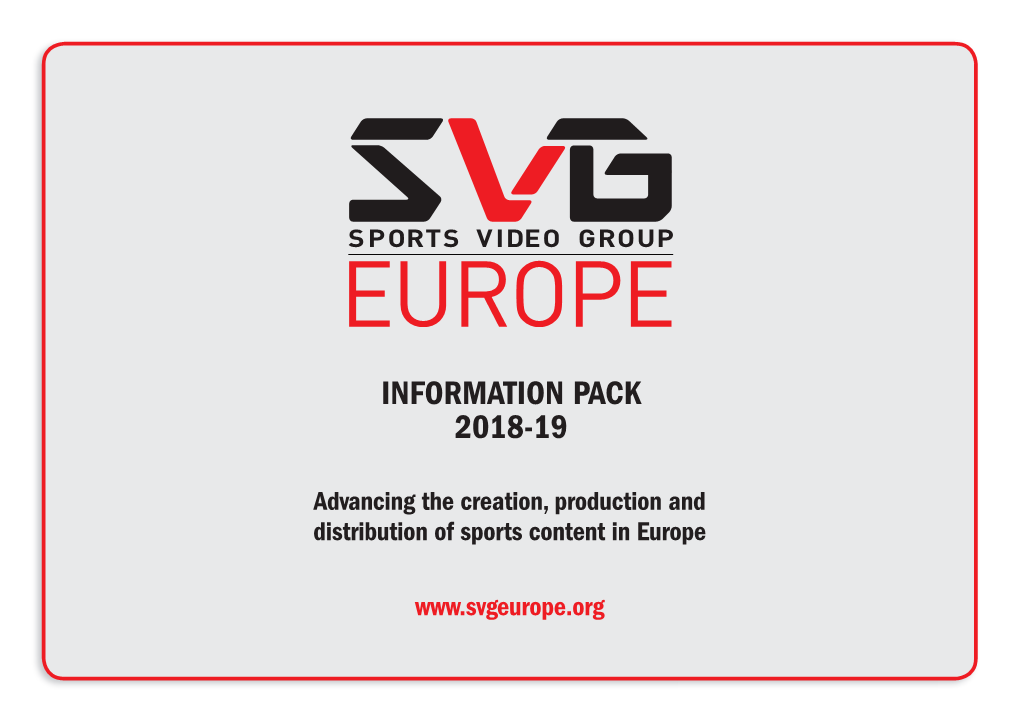 Svge MEDIA Planner 2018-2019 26 October 2018.Indd