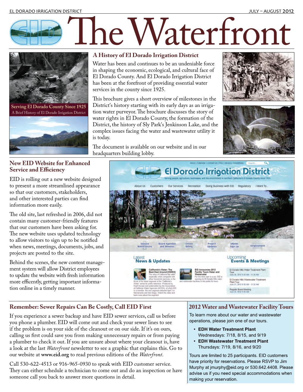 10 — a History of El Dorado Irrigation District New EID Website For