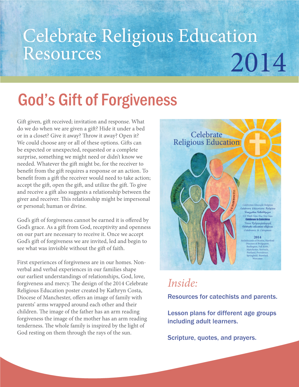 Celebrate Religious Education Resources 2014 God’S Gift of Forgiveness