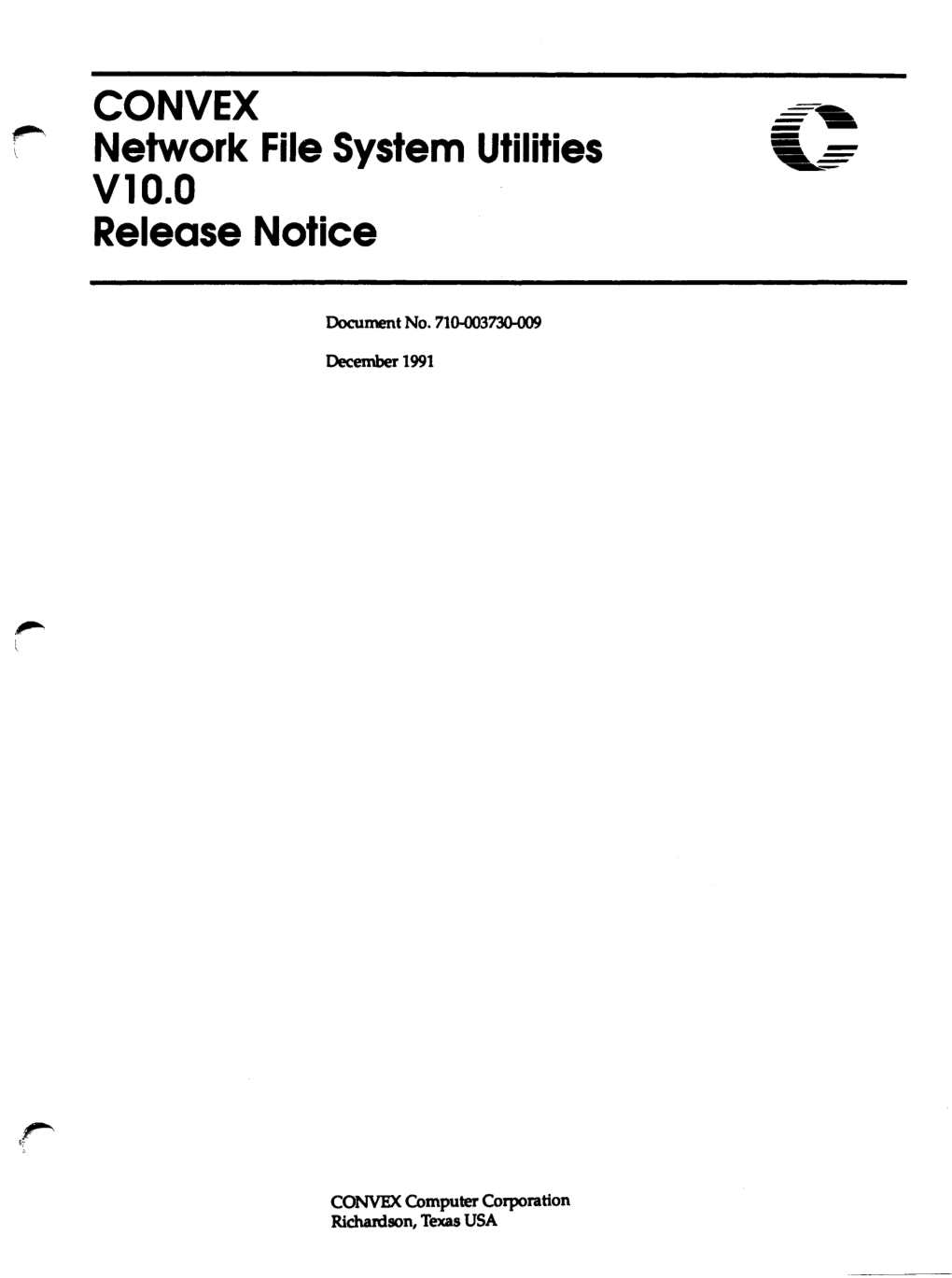 NFS Utilities V10.0 Release Notice