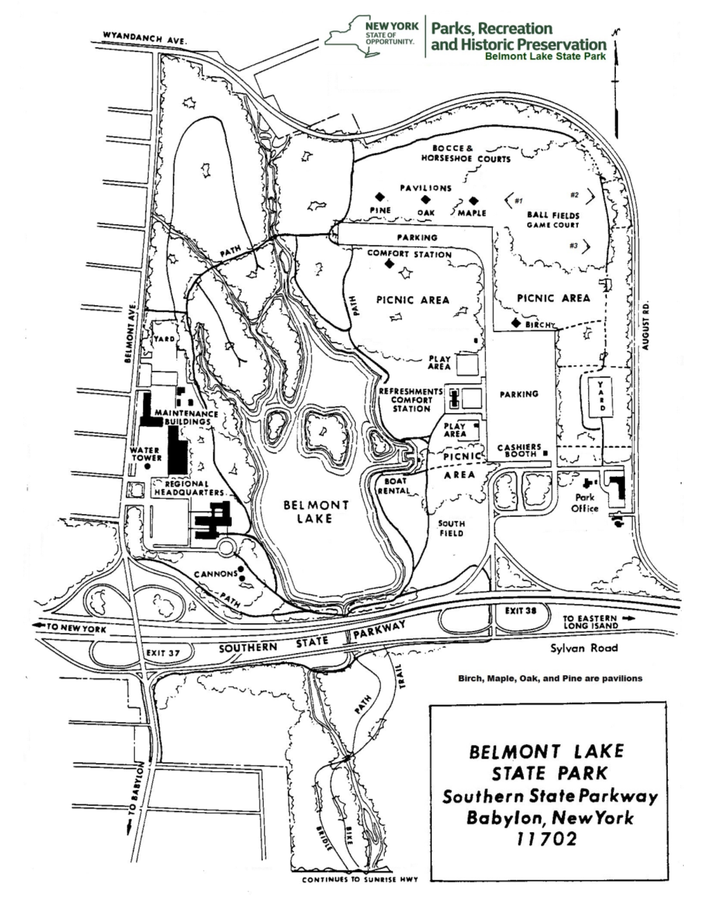 Map and Directions to Belmont Lake State Park