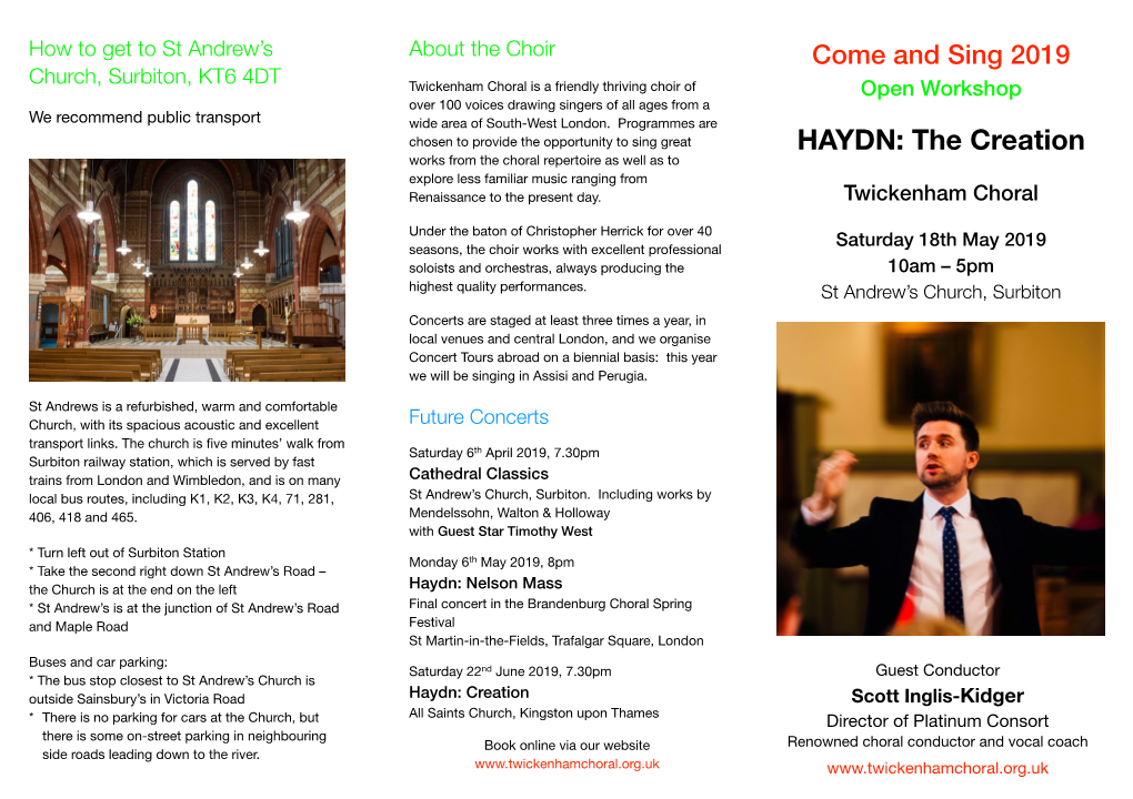 TCS Haydn Workshop Flyer