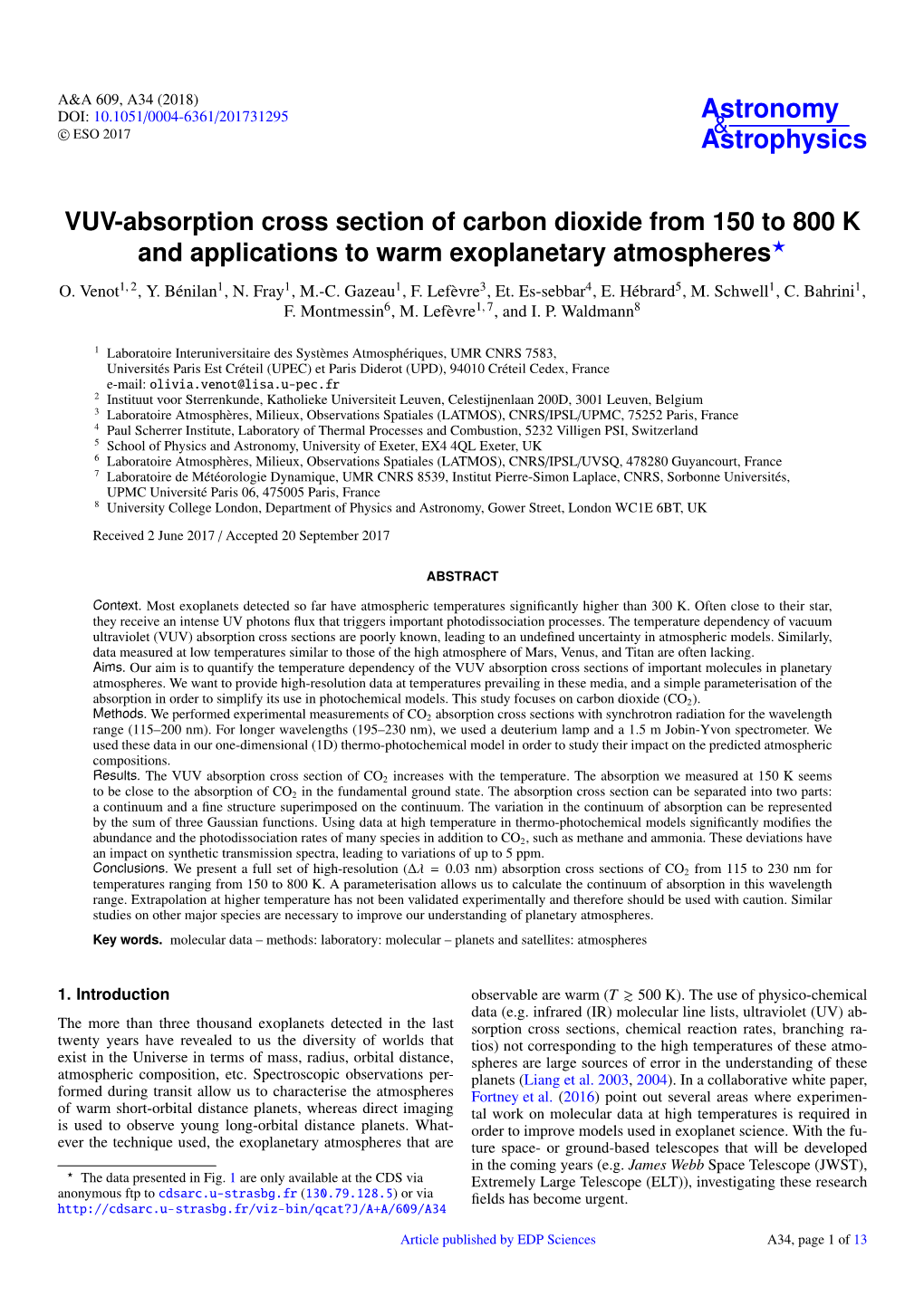 VUV-Absorption Cross Section of Carbon Dioxide from 150 to 800 K and Applications to Warm Exoplanetary Atmospheres? O