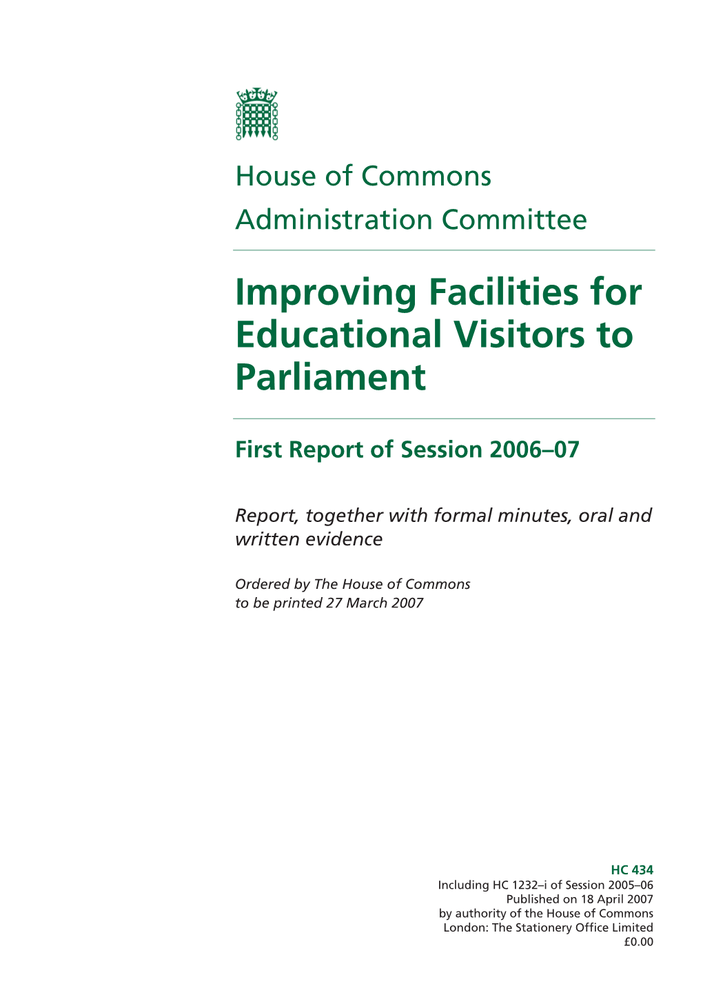 Improving Facilities for Educational Visitors to Parliament