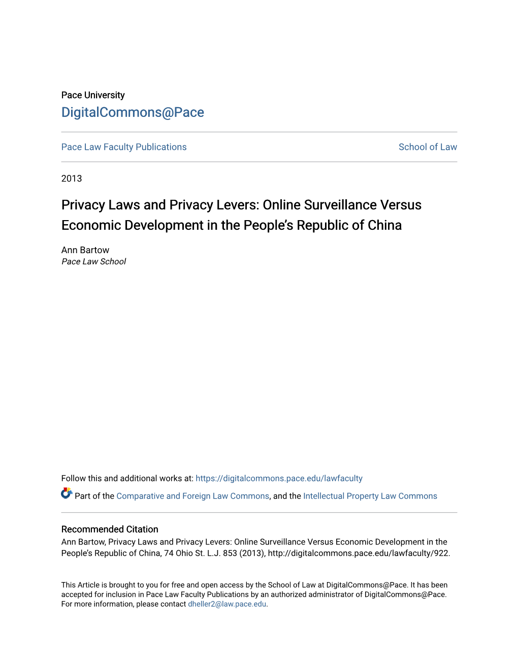 Online Surveillance Versus Economic Development in the People’S Republic of China