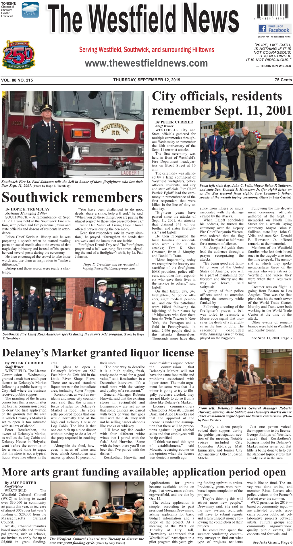 Southwick Remembers First Responders That Were Killed in the Line of Duty on by HOPE E