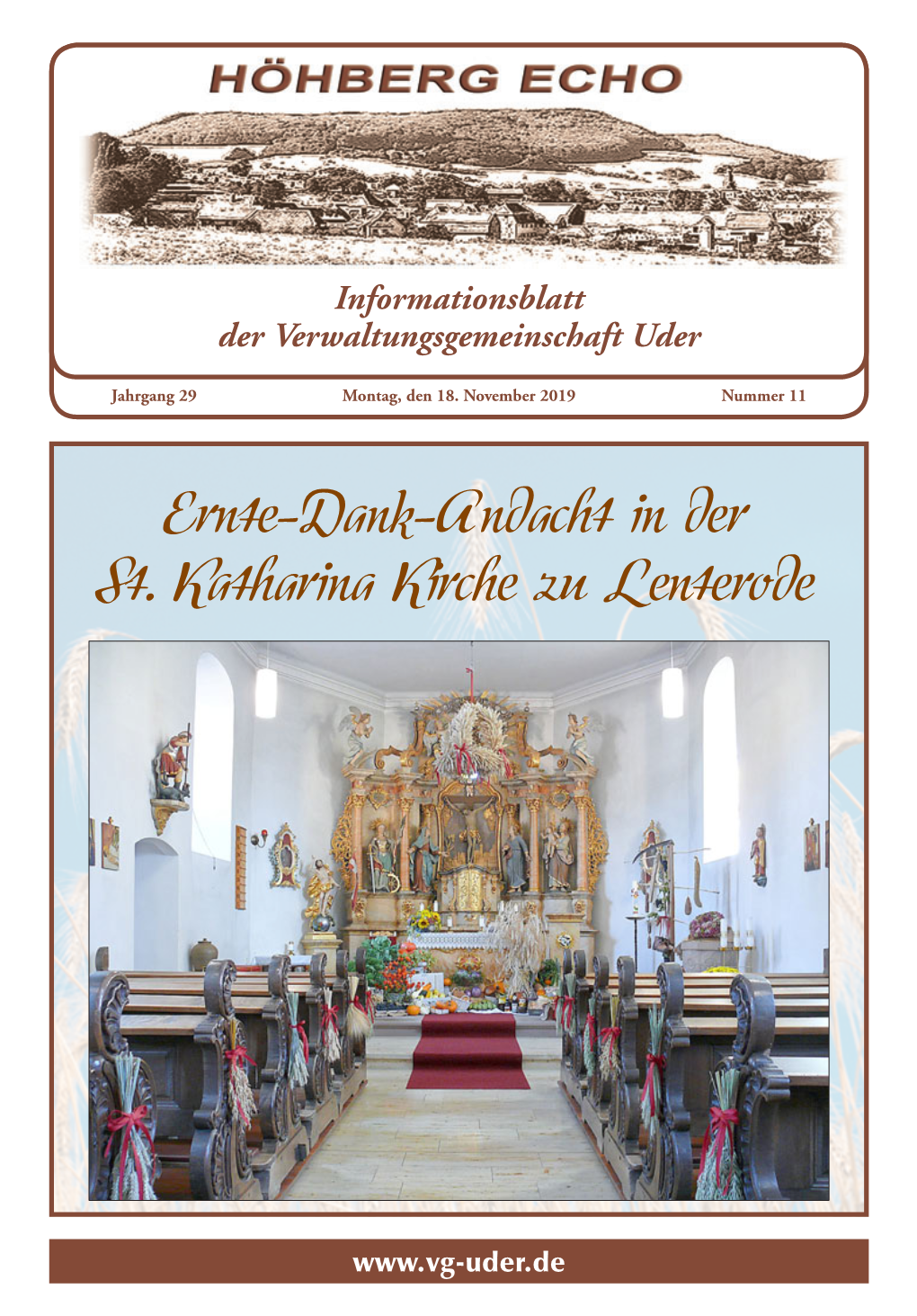 Ernte-Dank-Andacht in Der St. Katharina Kirche Zu Lenterode