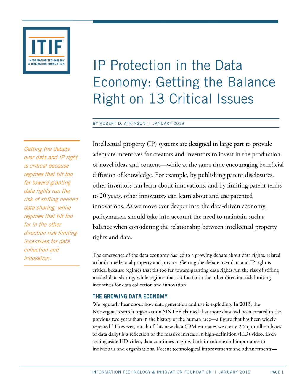 IP Protection in the Data Economy: Getting the Balance Right on 13 Critical Issues