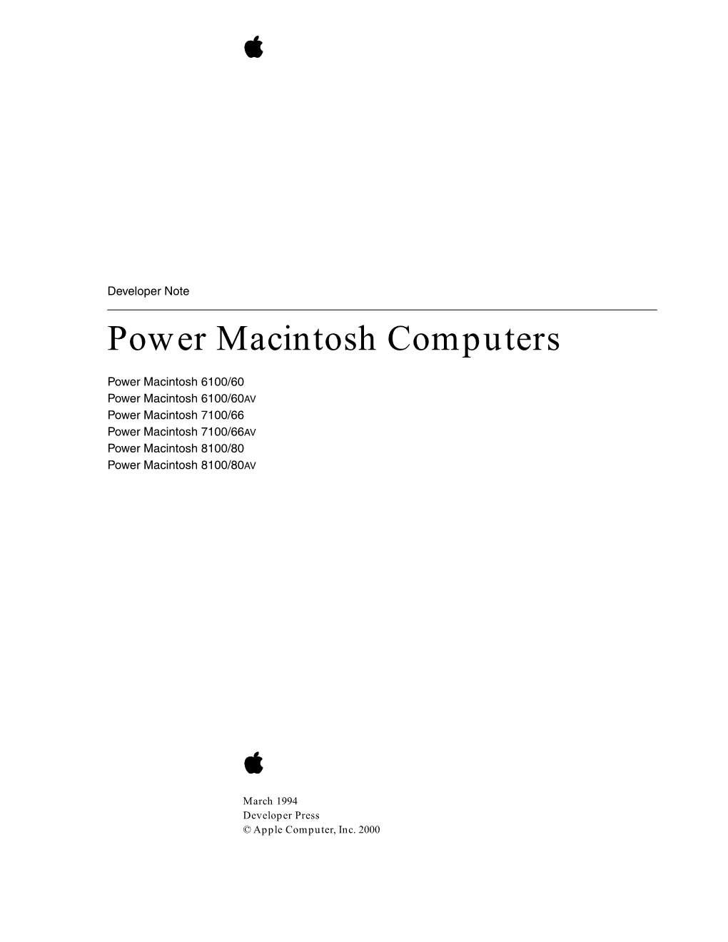 Power Macintosh Computers