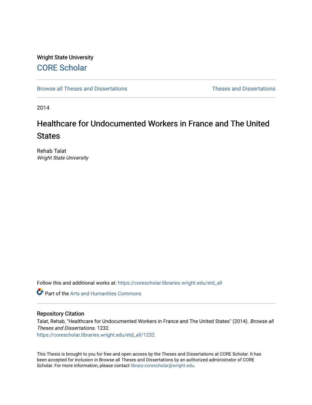 Healthcare for Undocumented Workers in France and the United States