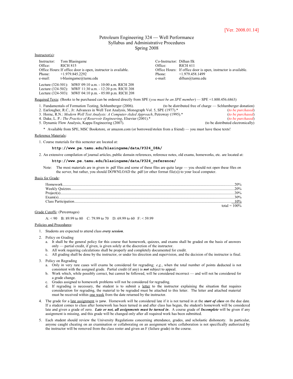 Petroleum Engineering 324 Well Performance